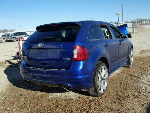 2FMDK4AK4DBC97342 - 2013 FORD EDGE SPORT BLUE photo 4