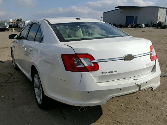 1FAHP2EW0AG102291 - 2010 FORD TAURUS SEL WHITE photo 3