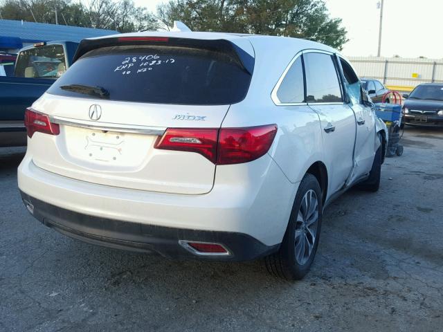 5FRYD3H45EB003922 - 2014 ACURA MDX TECHNO WHITE photo 4