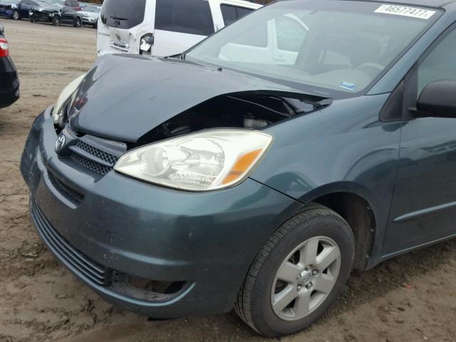 5TDZA23C74S010226 - 2004 TOYOTA SIENNA CE GREEN photo 9