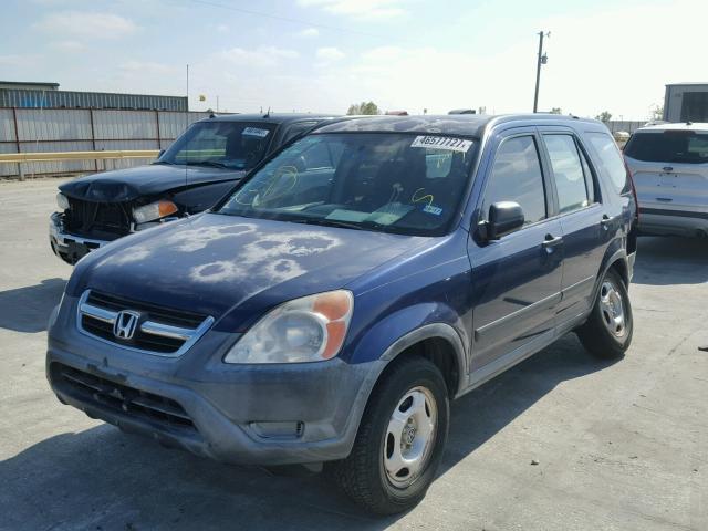 JHLRD68432C025422 - 2002 HONDA CR-V LX BLUE photo 2