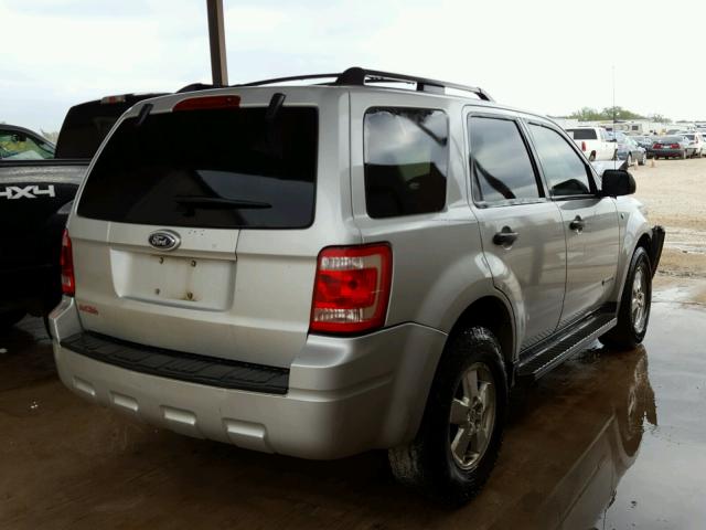 1FMCU03178KB99890 - 2008 FORD ESCAPE XLT SILVER photo 4