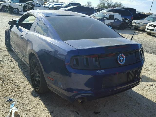 1ZVBP8AM7E5217055 - 2014 FORD MUSTANG BLUE photo 3