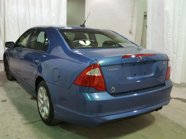 3FAHP0HA9AR138252 - 2010 FORD FUSION SE BLUE photo 3