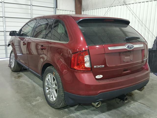 2FMDK3KC9DBA37813 - 2013 FORD EDGE LIMIT RED photo 3