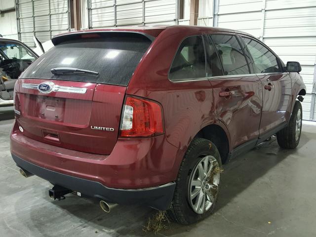 2FMDK3KC9DBA37813 - 2013 FORD EDGE LIMIT RED photo 4