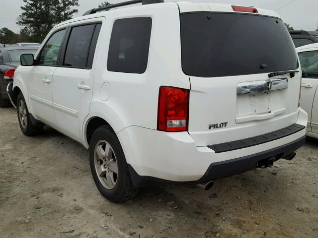 5FNYF38529B022308 - 2009 HONDA PILOT EXL WHITE photo 3