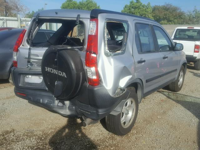 JHLRD68546C015822 - 2006 HONDA CR-V LX SILVER photo 4