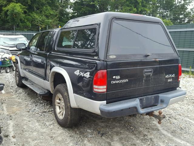 1D7HG48N24S659459 - 2004 DODGE DAKOTA QUA BLACK photo 3