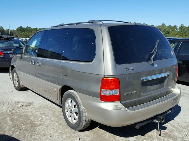 KNDUP131546566990 - 2004 KIA SEDONA EX GREEN photo 3