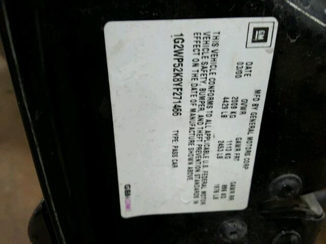 1G2WP52K8YF271466 - 2000 PONTIAC GRAND PRIX შავი ფოტო 10