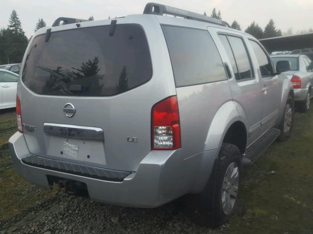 5N1AR18W75C743653 - 2005 NISSAN PATHFINDER SILVER photo 4