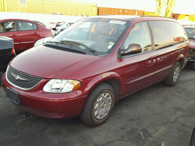 2C4GP44361R203990 - 2001 CHRYSLER TOWN & COU RED photo 2