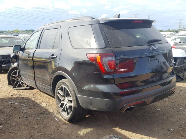 1FM5K8GTXGGC83518 - 2016 FORD EXPLORER S BLACK photo 3