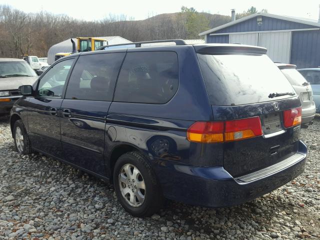 5FNRL18034B047183 - 2004 HONDA ODYSSEY EX BLUE photo 3