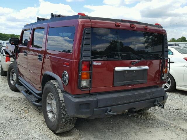 5GRGN23U63H129424 - 2003 HUMMER H2 RED photo 3