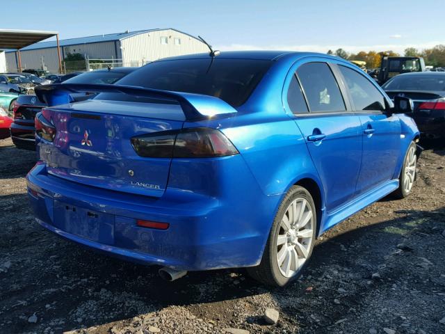 JA32U8FW3AU020954 - 2010 MITSUBISHI LANCER GTS BLUE photo 4