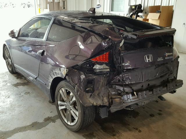 JHMZF1D67DS001374 - 2013 HONDA CR-Z EX PURPLE photo 3