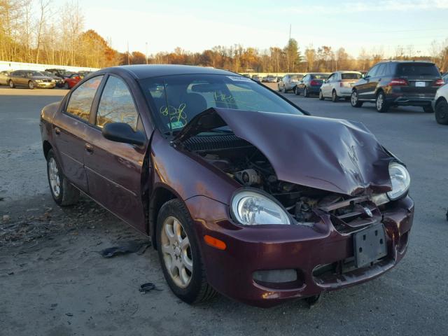 1B3ES26C22D640415 - 2002 DODGE NEON MAROON photo 1