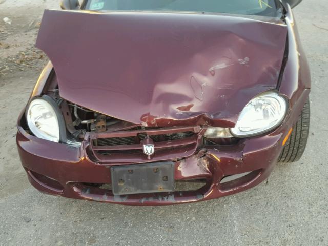 1B3ES26C22D640415 - 2002 DODGE NEON MAROON photo 7