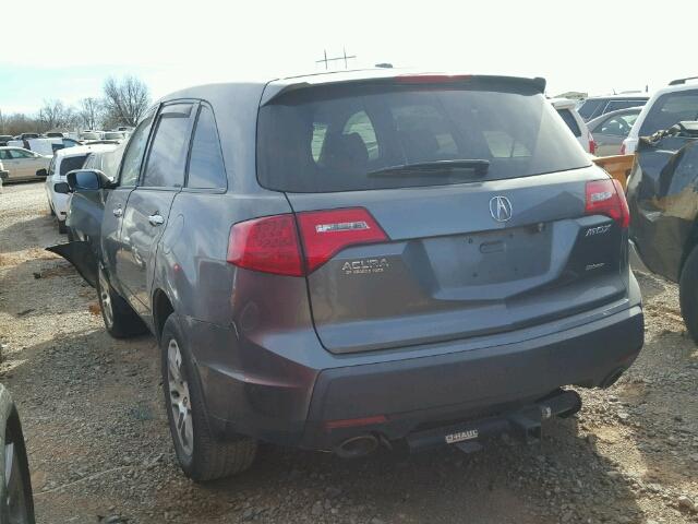 2HNYD28498H555170 - 2008 ACURA MDX TECHNO GRAY photo 3