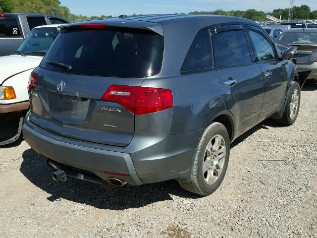 2HNYD28498H555170 - 2008 ACURA MDX TECHNO GRAY photo 4