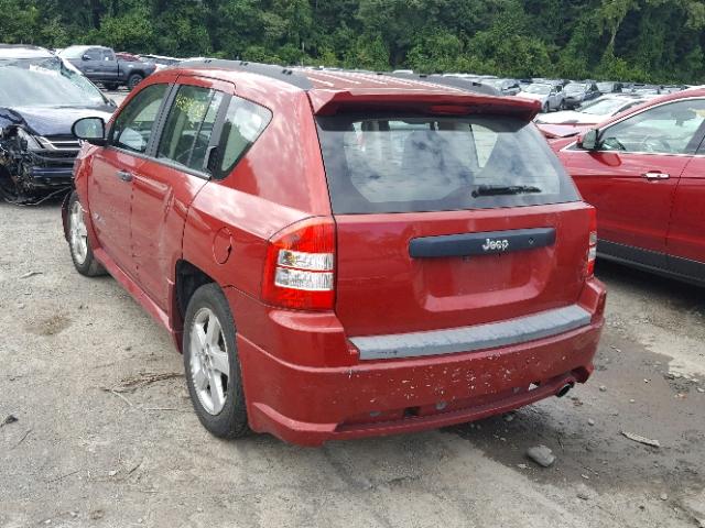 1J8FT47W98D733941 - 2008 JEEP COMPASS SP RED photo 3