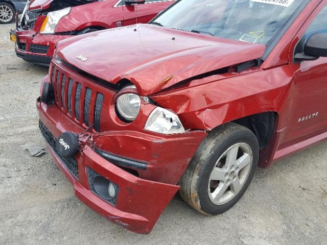 1J8FT47W98D733941 - 2008 JEEP COMPASS SP RED photo 9