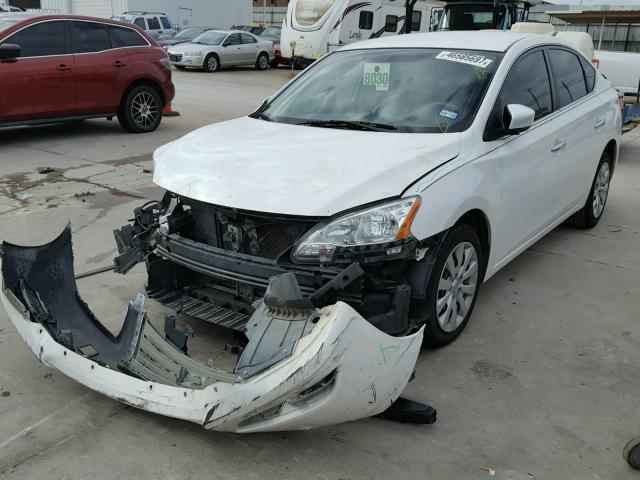 3N1AB7AP1EL641691 - 2014 NISSAN SENTRA S WHITE photo 2