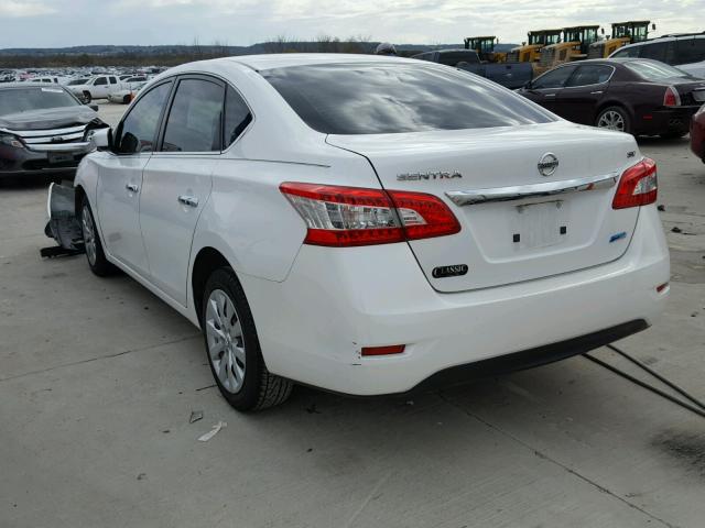 3N1AB7AP1EL641691 - 2014 NISSAN SENTRA S WHITE photo 3