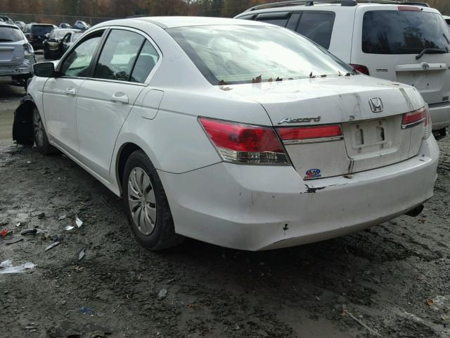 1HGCP2F37BA137232 - 2011 HONDA ACCORD LX WHITE photo 3