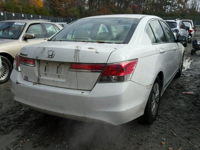 1HGCP2F37BA137232 - 2011 HONDA ACCORD LX WHITE photo 4