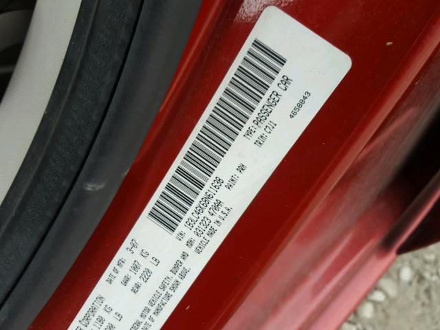 1B3LC46K68N611638 - 2008 DODGE AVENGER SE RED photo 10