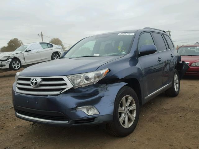 5TDBK3EH7DS265231 - 2013 TOYOTA HIGHLANDER BLUE photo 2