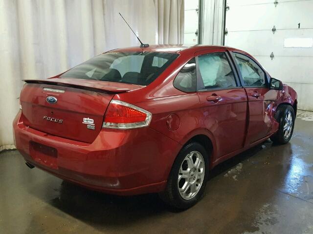 1FAHP36N49W204951 - 2009 FORD FOCUS SES BURGUNDY photo 4