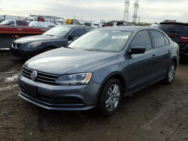 3VW2K7AJ5FM249075 - 2015 VOLKSWAGEN JETTA BASE GRAY photo 2