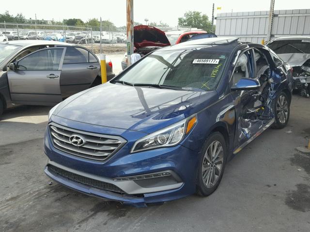 5NPE34AF4HH481506 - 2017 HYUNDAI SONATA SPO BLUE photo 2