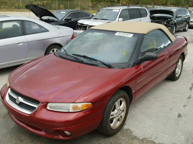 3C3EL55H3TT258534 - 1996 CHRYSLER SEBRING JX MAROON photo 2