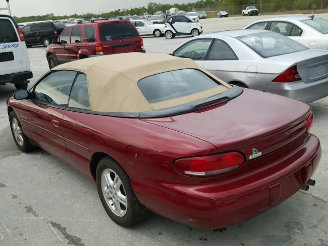 3C3EL55H3TT258534 - 1996 CHRYSLER SEBRING JX MAROON photo 3