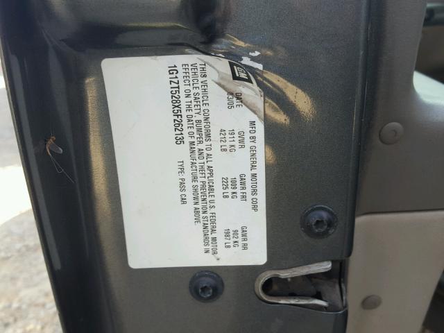 1G1ZT528X5F262135 - 2005 CHEVROLET MALIBU LS GRAY photo 10