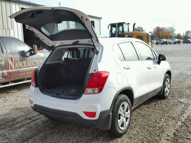 3GNCJKSB3HL268311 - 2017 CHEVROLET TRAX LS WHITE photo 4