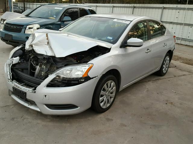 3N1AB7AP0FL629517 - 2015 NISSAN SENTRA S SILVER photo 2