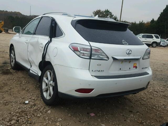 2T2ZK1BA6AC037554 - 2010 LEXUS RX WHITE photo 3