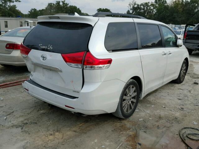 5TDYK3DC8BS029443 - 2011 TOYOTA SIENNA XLE WHITE photo 4