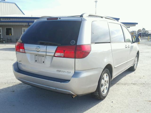 5TDZA22C94S117828 - 2004 TOYOTA SIENNA XLE SILVER photo 4