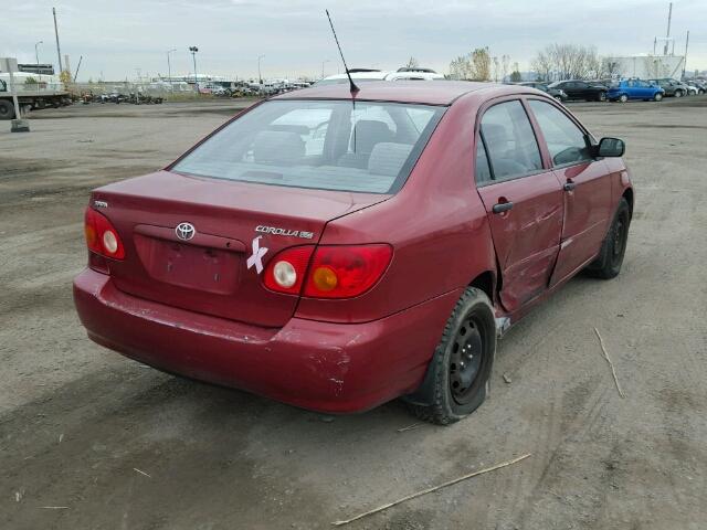 2T1BR32E54C806579 - 2004 TOYOTA COROLLA CE RED photo 4