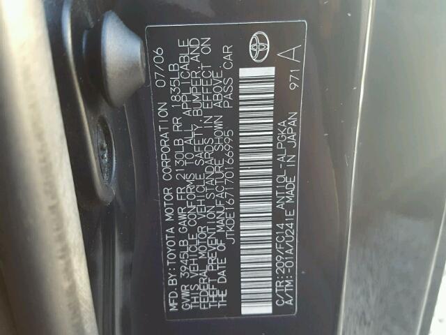 JTKDE167170166995 - 2007 SCION TC BLACK photo 10