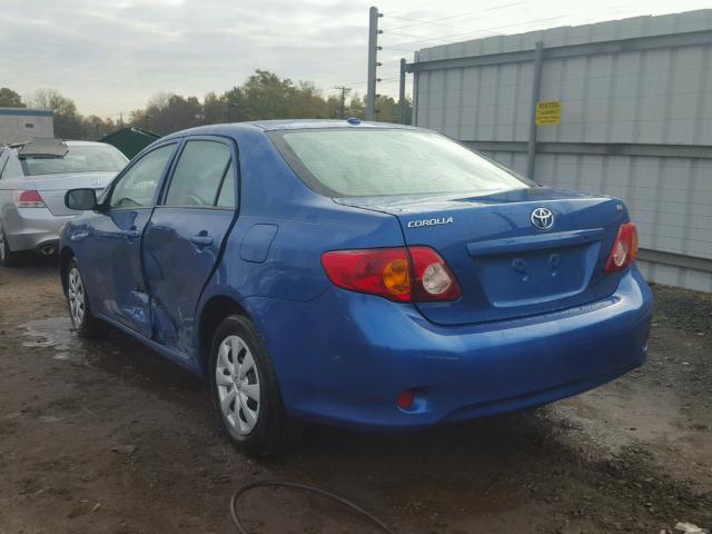 2T1BU4EE7AC525766 - 2010 TOYOTA COROLLA BLUE photo 3