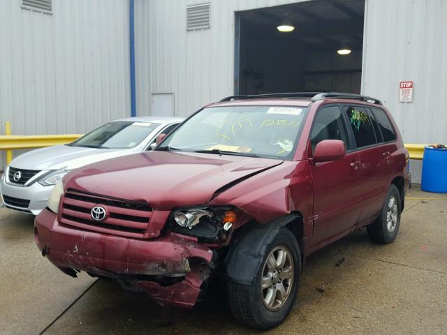 JTEDP21A860096044 - 2006 TOYOTA HIGHLANDER BURGUNDY photo 2