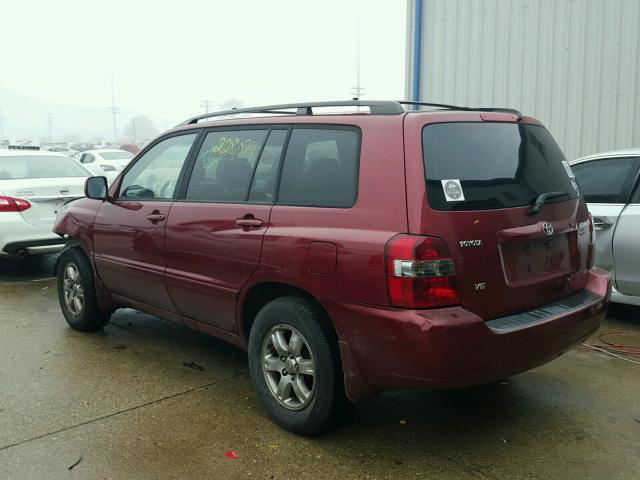 JTEDP21A860096044 - 2006 TOYOTA HIGHLANDER BURGUNDY photo 3